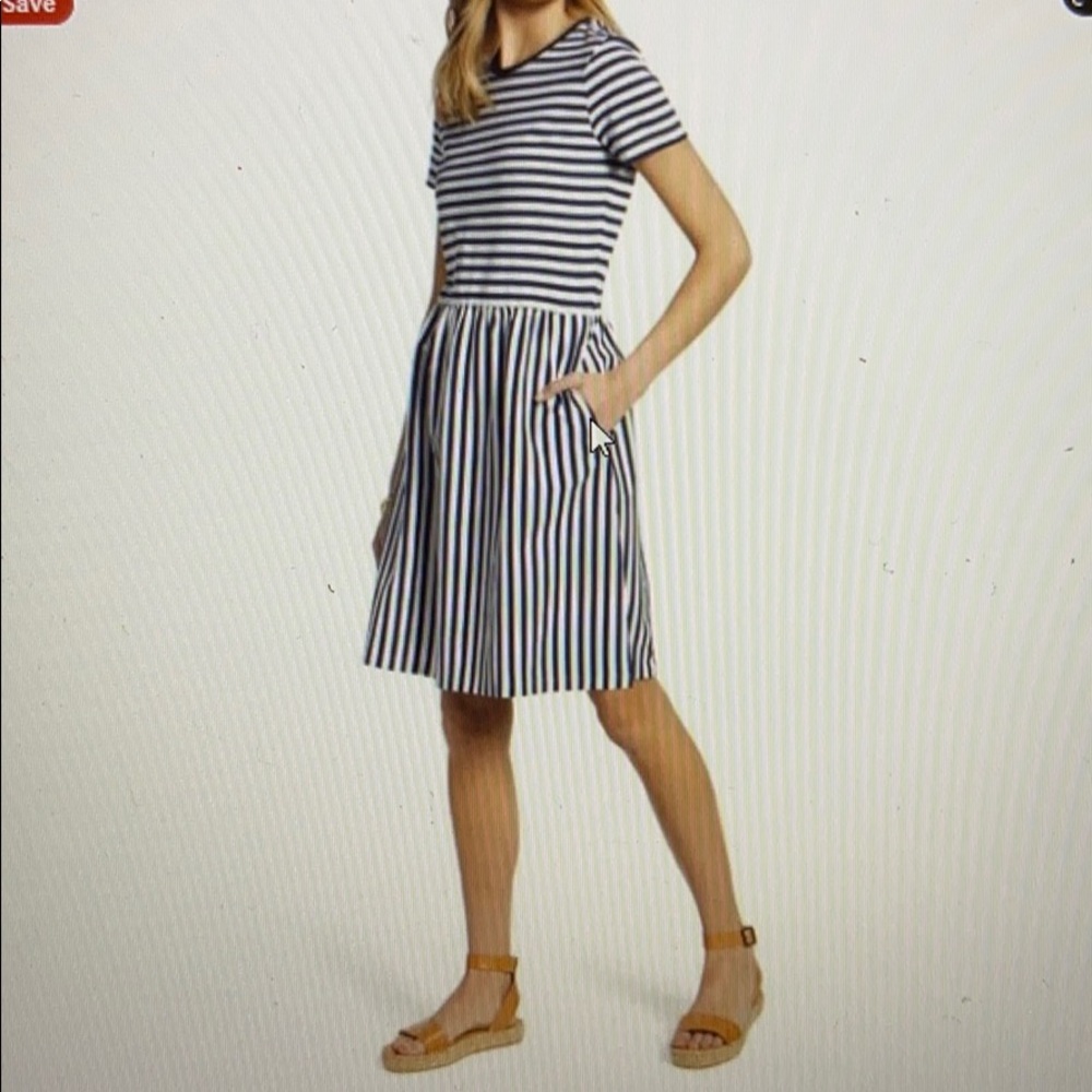 1901 brand blue striped pocket casual dress xxs